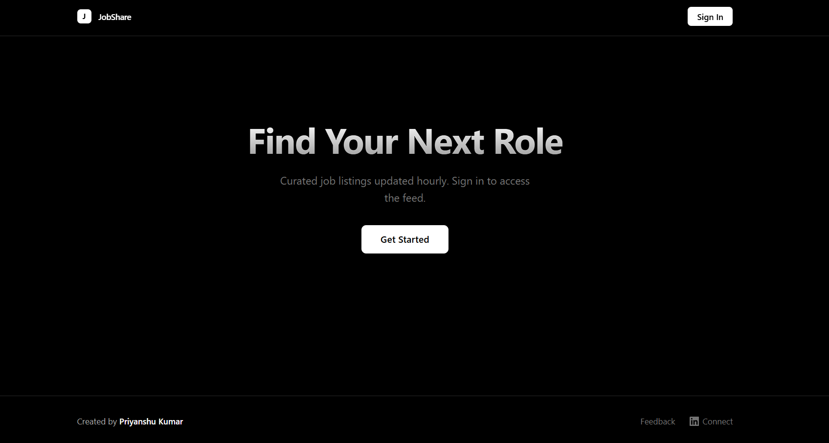 Job Share Hub landing page